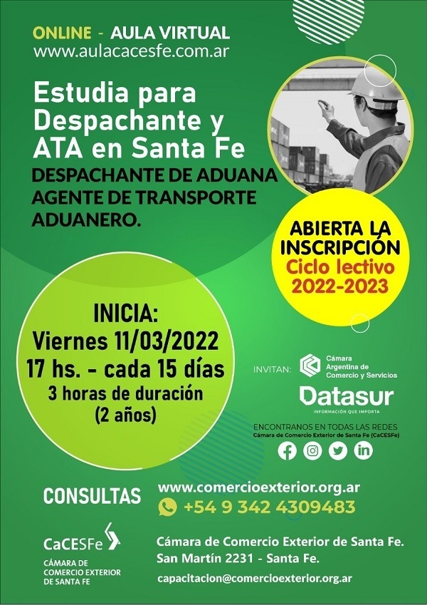 DESPACHANTE DE ADUANA - AGENTE DE TRANSPORTE ADUANERO 2022 - 2023